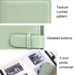3 Inch 80 Pockets Photo Lychee Print Album Photo Book Card Album - Image 6