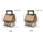 10pcs Christmas Candy Boxes Kraft Paper Christmas House Handbag Candy Boxes - Image 4