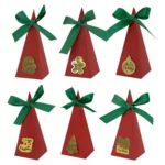 10pcs Christmas Candy Boxes Triangle New Year Party Xmas Gift Paper Packaging Box - Image 2