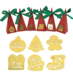10pcs Christmas Candy Boxes Triangle New Year Party Xmas Gift Paper Packaging Box - Image 4