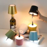 LED Rechargeable Ambient Table Lamp Tri-color Dimmable Wireless Wine Bottle Lamp Bar Light - Image 3