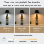 LED Rechargeable Ambient Table Lamp Tri-color Dimmable Wireless Wine Bottle Lamp Bar Light - Image 5