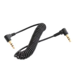 3.5mm Stereo Car Audio Cable PU Gold-plated Elbow Spring Cable - Image 2