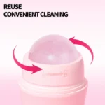 Natural Rose Quartz Face Oil Absorbing Roller Volcanic Stone Facial Skin Repair Cleansing Massager - Image 5