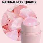 Natural Rose Quartz Face Oil Absorbing Roller Volcanic Stone Facial Skin Repair Cleansing Massager - Image 7