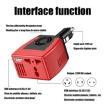 75W Car Inverter Voltage Conversion USB Port Charger - Image 4