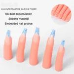 5pcs /Set Nail Art Silicone Fake Fingers Insertable Nail Piece Practice Finger Molds - Image 5