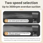 Desktop Range Hood Barbecue Small Movable Liftable Extractor Hood 2 Wind Speeds Adjust - Image 5