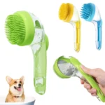 Long Handle Pet Bathing Brush Silicone Dogs Cats Cleaning Massage Brush Grooming Comb - Image 2