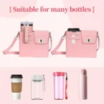 Women PU Leather Shoulder Bag Beverage Bottle Water Cup Bag For Stanley / Owala / Gatorade / Hydro Flask and Most Other Bottles - Image 5