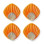 4pcs / Set Household No-Punch Seashell Hooks Bathroom Kitchen Sticky Hooks