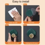 4pcs / Set Household No-Punch Seashell Hooks Bathroom Kitchen Sticky Hooks - Image 5