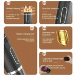 3 In 1 Automatic Wireless Italian Capsule Coffee Machine Portable Rechargeable Heating Coffee Maker - Image 4