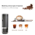 3 In 1 Automatic Wireless Italian Capsule Coffee Machine Portable Rechargeable Heating Coffee Maker - Image 7