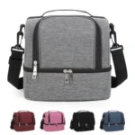 Double-Layer Outdoor Fresh Cooler Bag Mommy Bottle Bag Portable Lunch Insulated Bag - Image 2