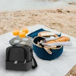 Double-Layer Outdoor Fresh Cooler Bag Mommy Bottle Bag Portable Lunch Insulated Bag - Image 7