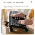Massage Footrest Foot Rest for Under Desk with 360 Degree Swivel Casters - Image 3