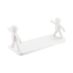 2pcs Small Person Shape Simple Wall Mounted Suction Cup Shelf Bathroom Cosmetic Storage
