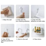 2pcs Small Person Shape Simple Wall Mounted Suction Cup Shelf Bathroom Cosmetic Storage - Image 8