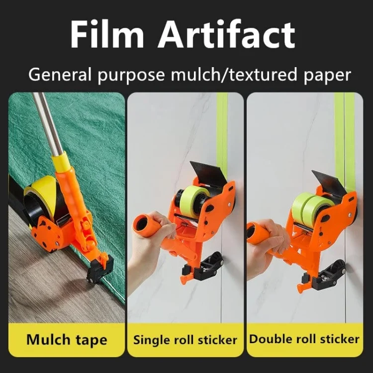 TBD06053307_3.webp Bending-Free Floor Tape Applicator Quick-Sticking Device For Masking Paper With Extendable Pole - Image 4
