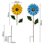 Outdoor Lawn Garden Landscape Arrangement Decorative Iron Flower Inserts - Image 3
