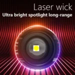 White Laser Wick LCD Digital Display Strong Light Rechargeable Portable LED Flashlight - Image 3
