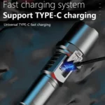 White Laser Wick LCD Digital Display Strong Light Rechargeable Portable LED Flashlight - Image 7