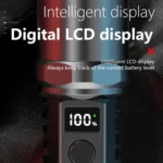 White Laser Wick LCD Digital Display Strong Light Rechargeable Portable LED Flashlight - Image 8