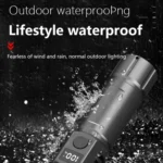 White Laser Wick LCD Digital Display Strong Light Rechargeable Portable LED Flashlight - Image 9