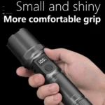 White Laser Wick LCD Digital Display Strong Light Rechargeable Portable LED Flashlight - Image 10