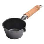 Mini Hot Oil Skillet Wooden Handle Cast Iron Pot Household Omelette Pan