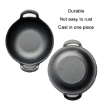 Cast Iron Frying Pan Stewpot Universal Uncoated Non-Stick Casserole - Image 3