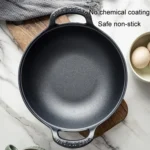 Cast Iron Frying Pan Stewpot Universal Uncoated Non-Stick Casserole - Image 4