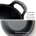 Cast Iron Frying Pan Stewpot Universal Uncoated Non-Stick Casserole - Image 7