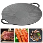 Cast Iron Threaded Grill Pan Outdoor Non-Stick Frying Pan Uncoated Teppanyaki Pot - Image 2