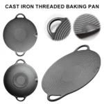 Cast Iron Threaded Grill Pan Outdoor Non-Stick Frying Pan Uncoated Teppanyaki Pot - Image 3