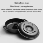 Cast Iron Sukiyaki Pot Roast Sweet Potato Pot Round Barbecue Grill Pan With Lid Turkey Roasting Pan - Image 3