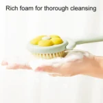 Household Bathroom Long Handle Soft Bristle Flower Shower Brush - Image 6
