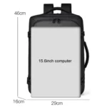 WEIXIER B726 Simple Expandable Double-Shoulder Backpack Large Capacity Business Casual Bag - Image 3