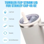 For Stanley 40oz Adventure Quencher Transparent Straw Lid Replacement Parts - Image 3