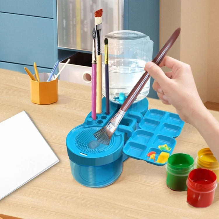 TBD06053725_B1.webp Painting Brush Washer with Drain Cleaner and Holder, 8 Palette Wells - Image 2