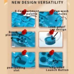 Painting Brush Washer with Drain Cleaner and Holder, 8 Palette Wells - Image 3