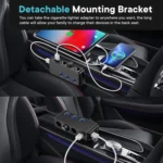 QC3.0/PD Fast Charging 7 In 1 Car Cigarette Lighter With Display - Image 4