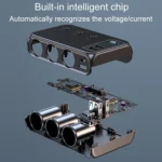 C29 9 In 1 Car Cigarette Lighter Powerful Fast Charger With Voltage Display - Image 4