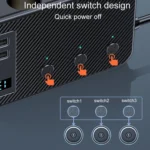 C29 9 In 1 Car Cigarette Lighter Powerful Fast Charger With Voltage Display - Image 5