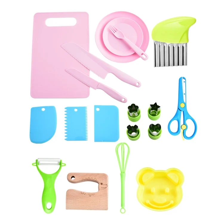 19pcs /Set Children Cooking Knife Set Early Childhood Education Kitchen Tools