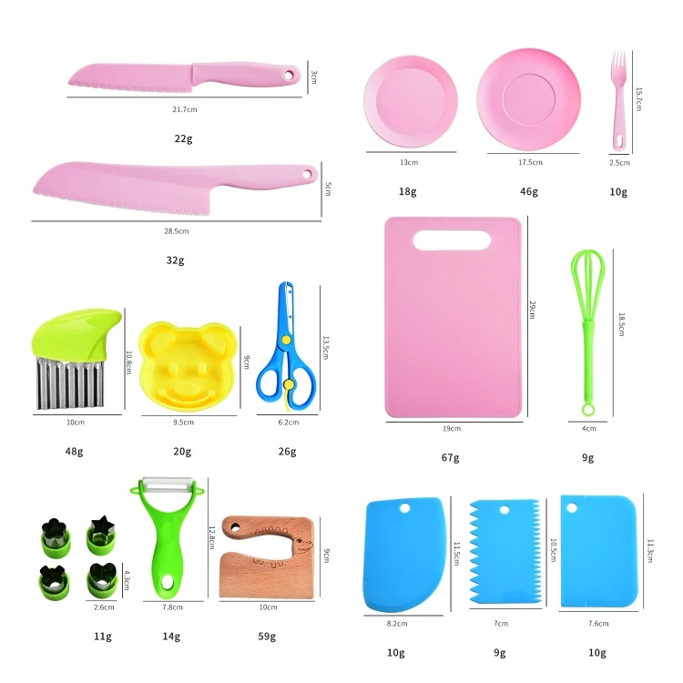 TBD06053883_B1.webp 19pcs /Set Children Cooking Knife Set Early Childhood Education Kitchen Tools - Image 2