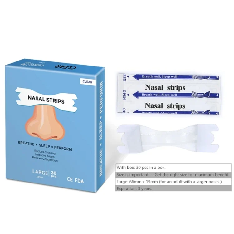 TBD06053930_1.webp 30pcs /Pack Transparent Nasal Strips To Improve Sleep, Reduce Snoring 66x19mm - Image 2