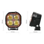 LED Motorcycle Spotlight With Red Devil Eye Spotlight High and Low Beam External Headlight - Image 2