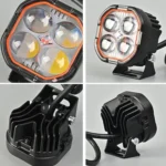 LED Motorcycle Spotlight With Red Devil Eye Spotlight High and Low Beam External Headlight - Image 3